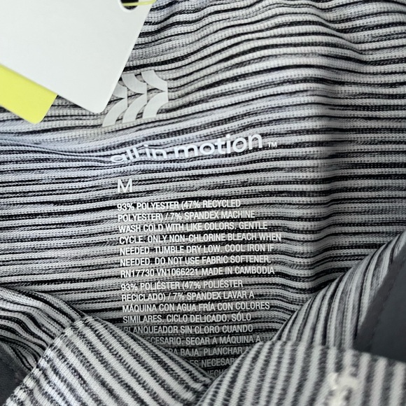 Target All in Motion Men’s Striped Tech Polo (gray/white) - Picture 2 of 3